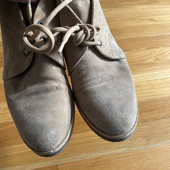 Jenni Kayne Desert Boots Tan Suede Lace Up Size 37 - Picture 9 of 11
